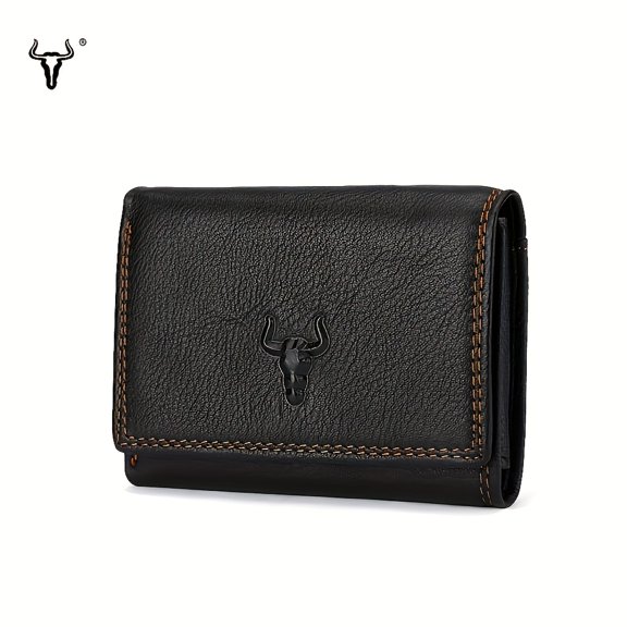 (Local Warehouse) Men's Trifold Wallet Top Grain Cowhide Wallet for Men Women, 2 ID Windows, 11 Card Slots, 2 Bill Compartments, Large Capacity Credit Card Holder Wallet, Fathers Day Gift for Him