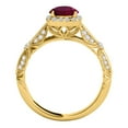 thumbnail image 3 of Mauli Jewels Rings for Women 1.15 Carat Diamond And Created Ruby Ring 4-prong 14k Yellow Gold, 3 of 6