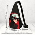 thumbnail image 2 of Gecon24 Anime-Inspired Adjustable Crossbody Sling Bag – Black, Vibrant Print, Zipper Closure, 2 of 7