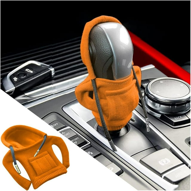 Funda para palanca de cambios de coche, diseño de suéter de moda, linda camisa con capucha, funda decorativa para palanca de cambios de coche, accesorios universales para interior de coche, protector
