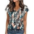 thumbnail image 2 of Otvok Women's Printed Short Sleeved Blouses V-Neck T-Shirt Pullover Casual Fashionable Top, 2 of 6