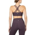 thumbnail image 3 of YITTY Active Women's Ultraluxe Strappy Medium Impact Bra, Athleisure, 4-Way-Stretch, Deep Plum, 3X, 3 of 6