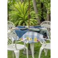 thumbnail image 3 of Outdoor Tablecloth with Umbrella Hole for Patio/Picnic/Party/Camping, Summer Truck Lemon Waterproof Table Cloth Round Cover Washable, Nautical Coastal Blue Plaid (Dia 54"), 3 of 8