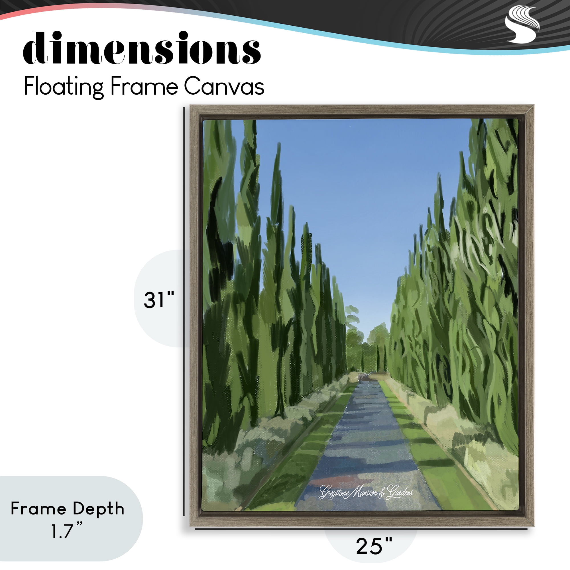Stupell Industries Greystone Gardens Path Brown Framed Floater Canvas Wall Art, design by Amelia Noyes