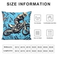 thumbnail image 5 of COMIO Motorcycle Throw Pillow Covers Blue White Black Street Art Graffiti Pillow Cases for Kids Teens Adults Extreme Sports Competition Style Cushion Covers for Party Couch Car, 5 of 5