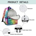 thumbnail image 4 of Rainbow Tie Dye Swirl Pattern Backpack for School,Cute School Bag,Schoolbag with Adjustable Shoulder Straps & Padded Back,15.25"x11.5"x5.25", 4 of 5