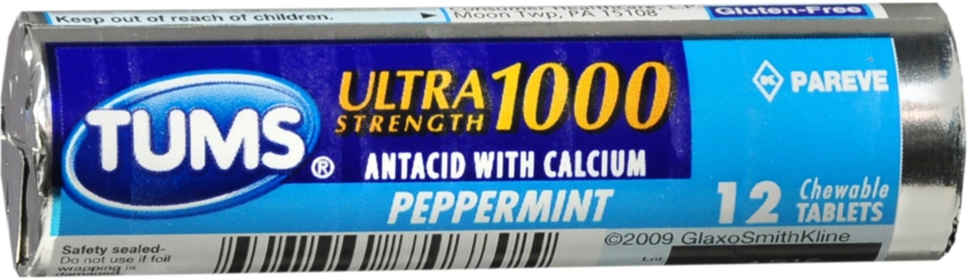 TUMS Ultra 1000 Tablets Peppermint 12 ea (Pack of 4)