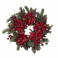thumbnail image 2 of Nearly Natural Poinsettia and Berry Wreath, 2 of 3