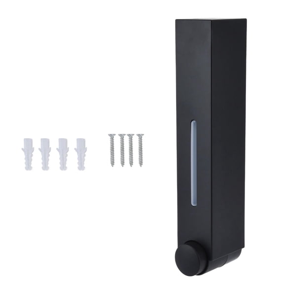 BIMZUC 420āÆML PushāType 2āCompartment WallāMounted Hand Soap & Shampoo Dispenser ā Black, ABS, SpaceāSaving Design