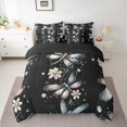 thumbnail image 2 of jejeloiu Cute Animal Dragonfly 7-Piece Twin Bedding Sets,Watercolor Flowers Bedding Comforter Set For Girls Women Reversible, 2 of 8