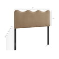 thumbnail image 4 of Athena Stain-Resistant Performance Velvet Queen Size Headboard in Taupe, 4 of 8