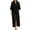 Black, variant on Summer Stand Up Collar Slit Button Belted Long Style And Blouse Skirt