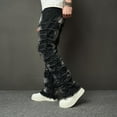 thumbnail image 4 of Men's Jeans Ripped Patch Slim Fit Hop Bootcut Trousers Street Style Skinny Distressed Men Pants, 4 of 9