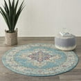 thumbnail image 4 of 4â€™ Round Light Blue Distressed Medallion Area Rug, 4 of 6