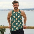 thumbnail image 6 of Gukieu Cute Shiba Print Men's Quick Dry Fitness Vest, Round Neck Sleeveless Fitness Bodybuilding Top-4X-Large, 6 of 7