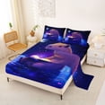 thumbnail image 2 of Erosebridal Kid Reading Capybara Full Size Sheets, Glitter Print Galaxy Bed Sheets, 4 Pieces, 2 of 5