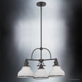 thumbnail image 5 of Urban Ambiance Luxury Industrial Chandelier, Medium Size: 15.5"H x 24"W, with Americana Style Elements, Nostalgic Design, Oil Rubbed Parisian Bronze Finish and Opal Etched Glass, UQL2332, 5 of 8