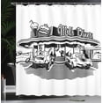 thumbnail image 4 of Ambesonne Black White Shower Curtain, Nostalgic Retro Car, 69"Wx70"L, Black White, 4 of 5