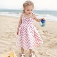 thumbnail image 2 of MIASHUI Robe Florale pour Filles Tout-Petits Robe Smockée Ligne A Robe d'Été de Plage pour Filles, Rose, 2-3 Ans, 2 of 6