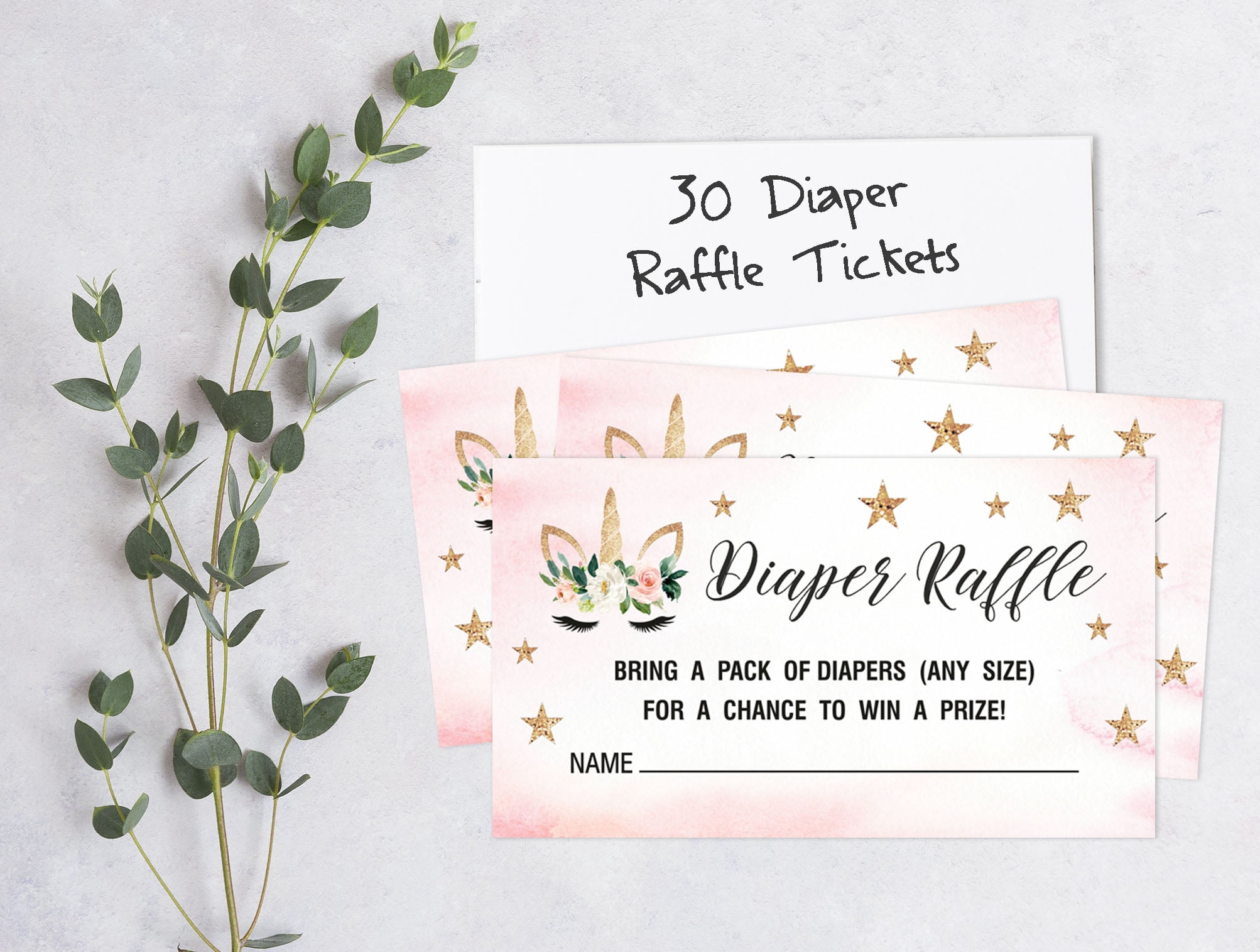 Inkdotpot Set Of 30Gender Reveal Baby Shower Invitations-Diaper Raffle Tickets And Baby Shower Book Request Cards Its a Girl Invites