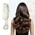 thumbnail image 4 of Unique Bargains 1 Pcs Women Heart Style Handheld Wide Tooth Comb for Curly Thick Straight Hair White and Amber, 4 of 6