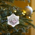thumbnail image 7 of 3drose, Tea Party Invitation Tea Party Room Pink, 3 inch Snowflake Porcelain Ornament, 7 of 7