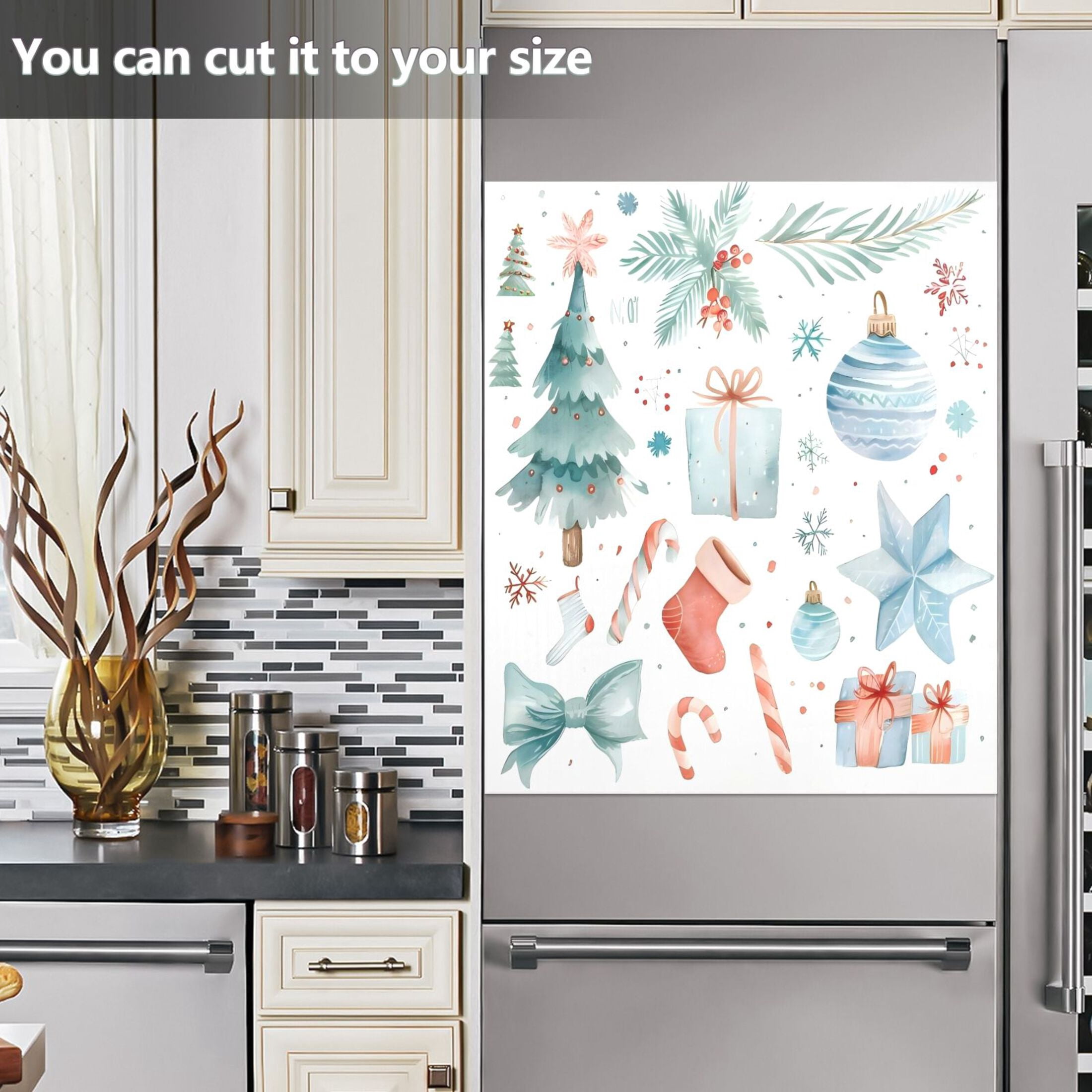 Dishwasher Magnetic Sticker 23x26 Inch Refrigerator Magnetic Sticker Washing Machine Magnetic Sticker Kitchen Panel Magnetic Sticker Home Decor Christmas Element