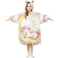thumbnail image 5 of Unicorn Sleep Moon Oversized Wearable Blanket Hoodie Sweatshirt Flannel for Unisex Girls Boys, 5 of 7