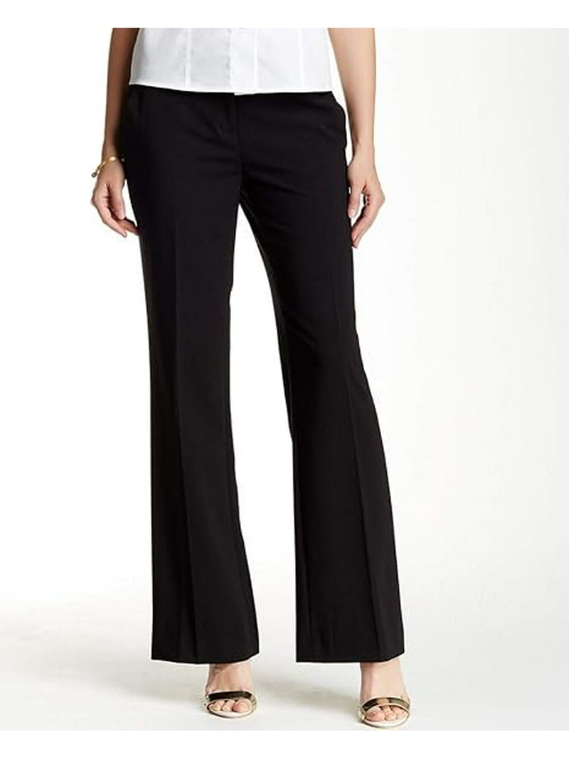 Calvin Klein Straight-Leg Classic Business Casual Pants for Women, 6, Black  - Walmart.com
