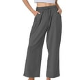 thumbnail image 2 of BILIKEYU Women's Pure Cotton And Linen Wide Leg Pants, Stretchy Work Pants for Women, Jeans for Women, Lounge Pants Women, 2 of 6