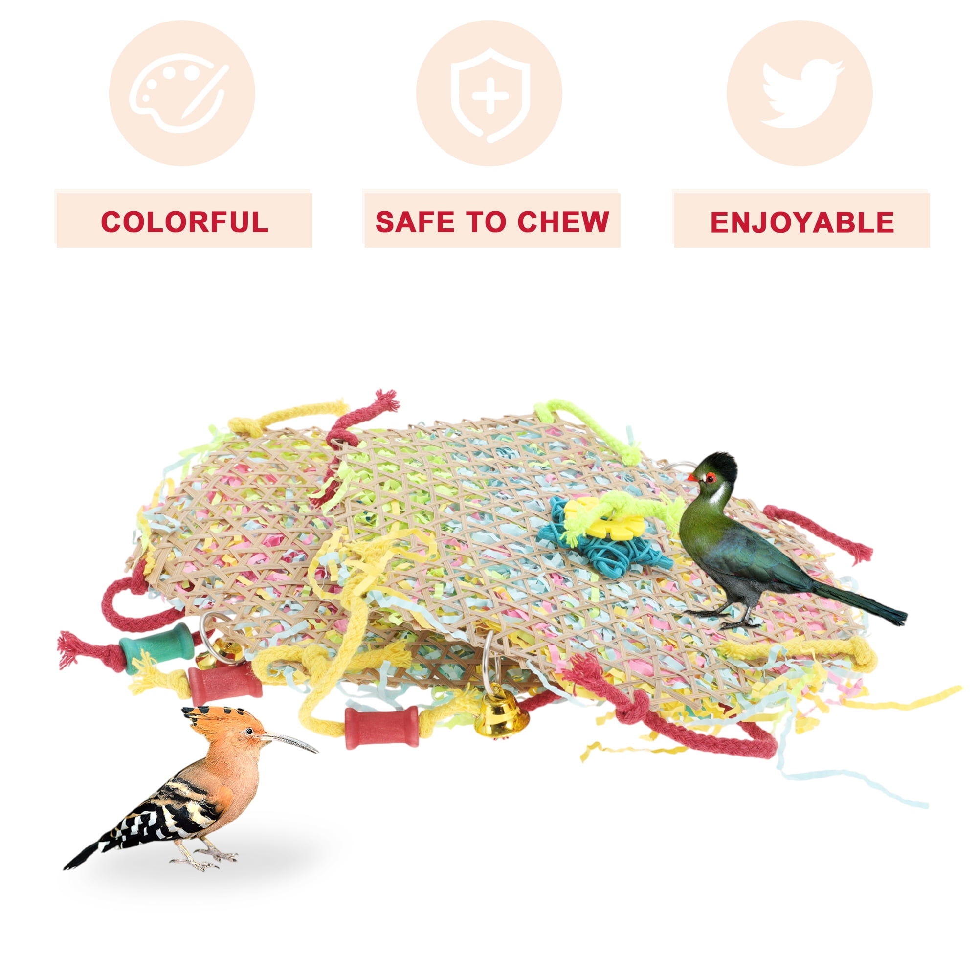 Unique Bargains 2 Pcs Bird Parrot Toys Bird Hanging Foraging Shredder Toys Bird Toys Bird Cage Accessories Cage Toys for Cockatiel Parakeet Parrot