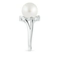 thumbnail image 3 of Angara Solitaire South Sea Cultured Pearl Bypass Split Shank Ring in 14K White Gold for Women | June Birthstone Jewelry for Her, 3 of 8