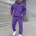 thumbnail image 2 of QHFBli Thermal Men's Hooded Sweatshirt Mens Oversized Hoodie Casual Sportswear 2025 Fall Winter Hop Streetwear Fashion Top Dark Purple XL, 2 of 4