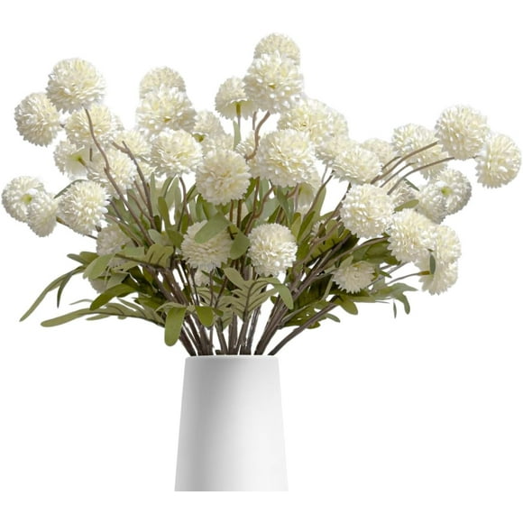 Artificial Flowers Pompon Mum Fake Flowers Faux Small Mini Chrysanthemum Flowers Realistic Faux Flowers for Room Decor Aesthetic Living Room Farmhouse House Decor