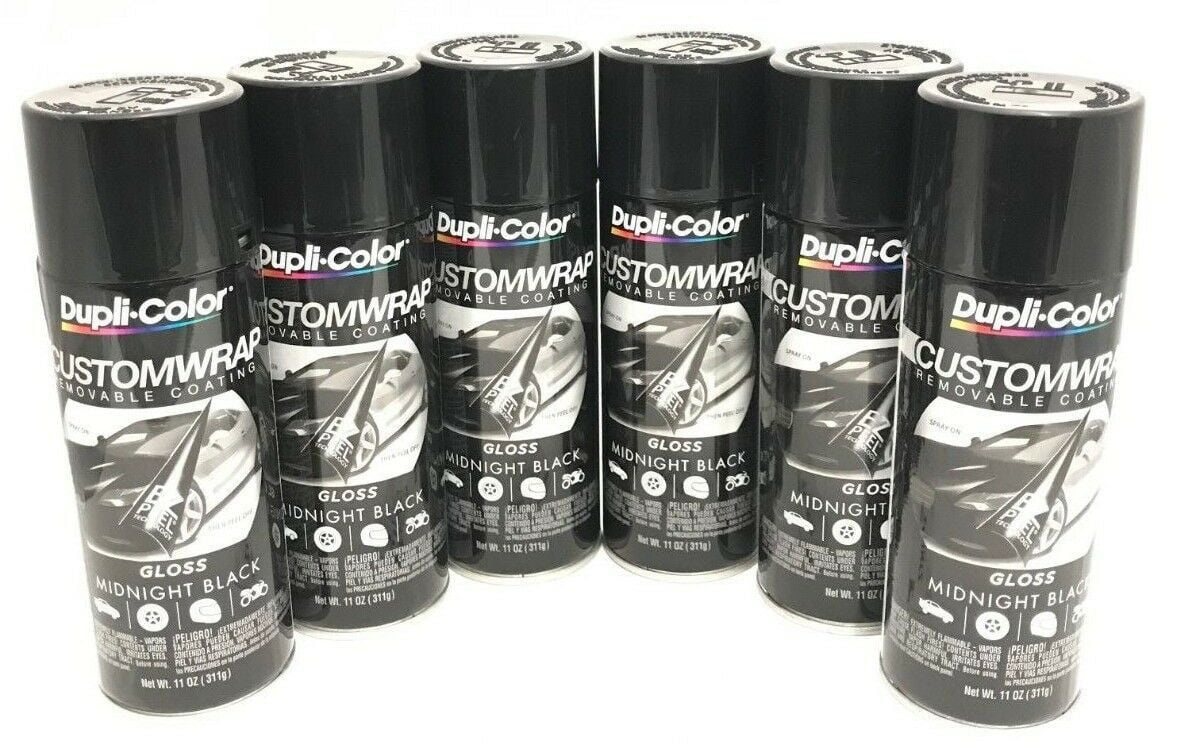 Duplicolor CWRC840 6 Pack Custom Wrap Removable Paint Gloss Midnight