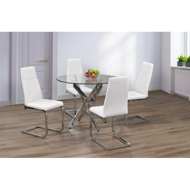 Blanc ContourLux Collection de Salle à Manger 5 Pcs