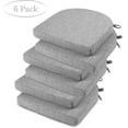 thumbnail image 5 of Chair Cushions for Dining Chairs 6 Pack, Kitchen Chair Cushions with Ties and Non Slip Backing, 16 x 16 inches Chair Pads for Dining Chairs (Light Grey), 5 of 16