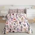 thumbnail image 2 of Feelyou Kawaii Flower Girls Queen Comforter Set, Groovy Daisy Lavender Floral Bedding Sets, Girly Pink Cartoon Reversible Bedding Comforter Set, Microfiber Bedroom Decor, 3pcs, 2 of 8