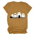 thumbnail image 5 of Yuncity Halloween Shirts For Women Ghosts Graphic Print Tees Summer Crew Neck Short Sleeve Casual Stylish Outdoor Athletic Tops Size M Yellow, 5 of 5