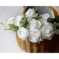 thumbnail image 5 of Zukuco 10 Pack Artificial Silk Flowers Faux Rose Flower Long Stems Bouquet for Bridal Arrangement Wedding Centerpiece Party Home Kitchen Decor(White), 5 of 6
