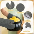 thumbnail image 3 of Topekada 3 Pcs Oven Mitts and Potholders Set with PU Leather Reinforced Palm for Baking Grilling Gray, 3 of 7