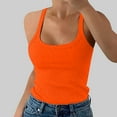 thumbnail image 5 of Camisole Women Plus Size Fashion Sleeveless Tops Slim Fit Vest Summertank Top Casual Tops,Orange Woman Blending Vest S, 5 of 6