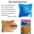 thumbnail image 3 of Latch Hook Pillow Kits Cartoon Cute Hippo Stamped DIY Handamade Pillowcase Crochet Yarn Hook and Latch Emboridery Throw Pillow cover for Home Sofa Decor 43x43cm(11), 3 of 8