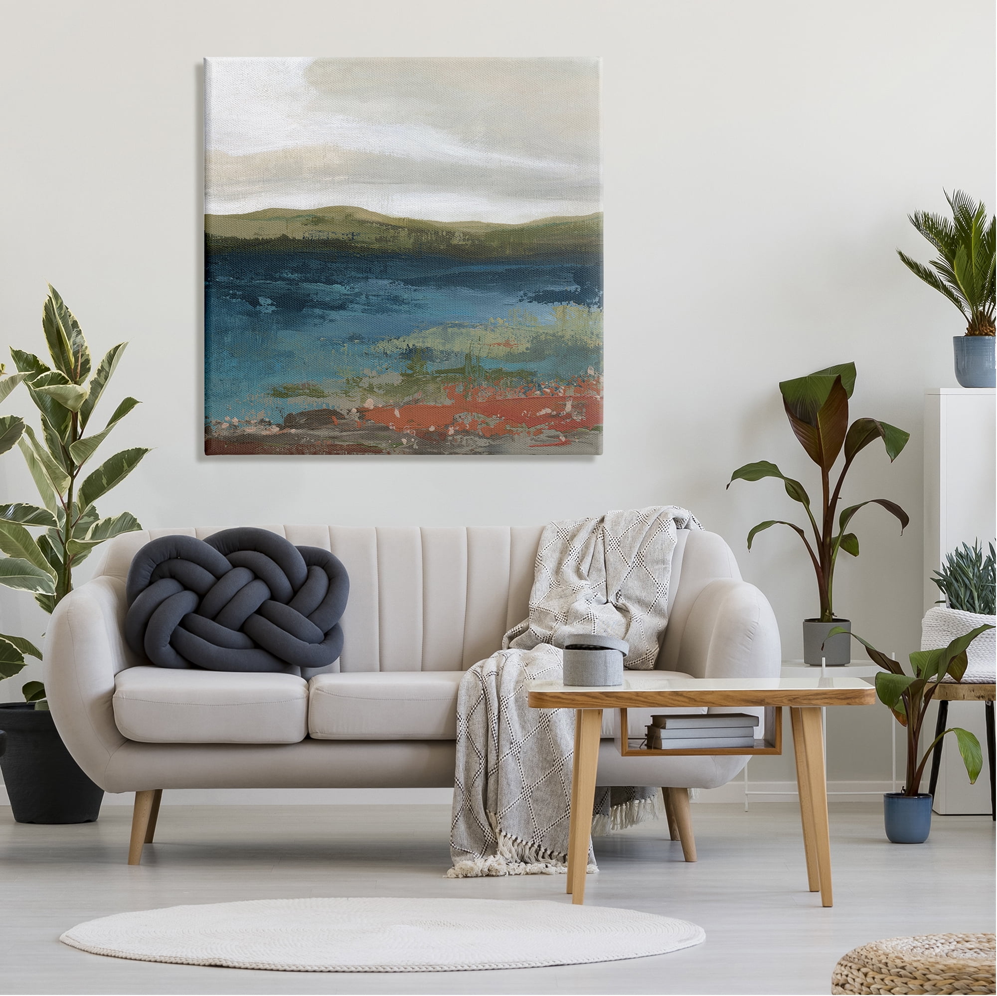 Stupell Industries Pond Shore Green Mountainous Scenery Modern Painting Painting Gallery Wrapped Canvas Print Wall Art, Design by Carol Robinson