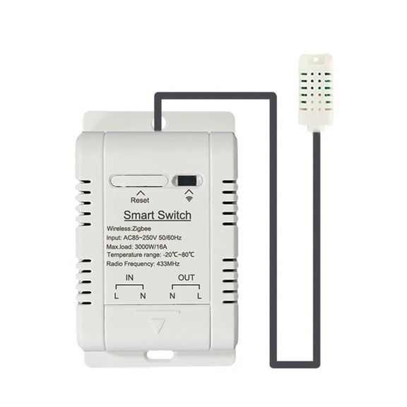 WiFi Smart Temperature and Humidity Switch with 1M Sensor 16A Temperature Humidity Switch Supports Voice Control