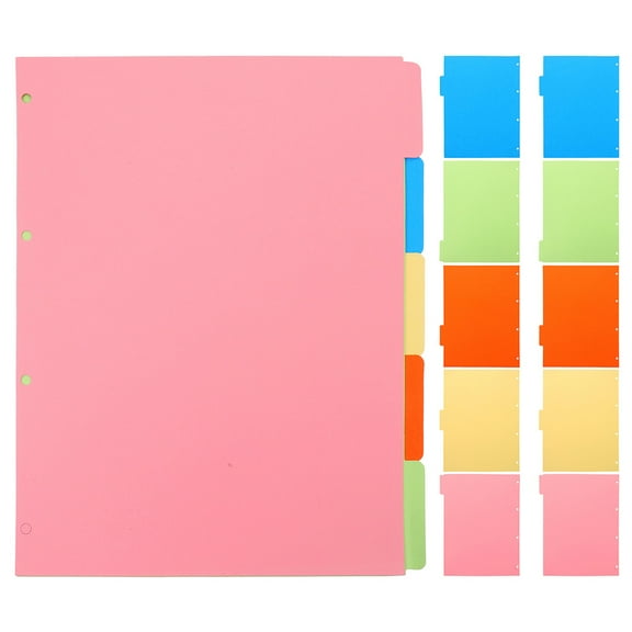 BERTDOMD 3 Sets Colored Binder Dividers 4-holes Loose Leaf Notepad Tabs Dividers Notebook Index Pages (A4)