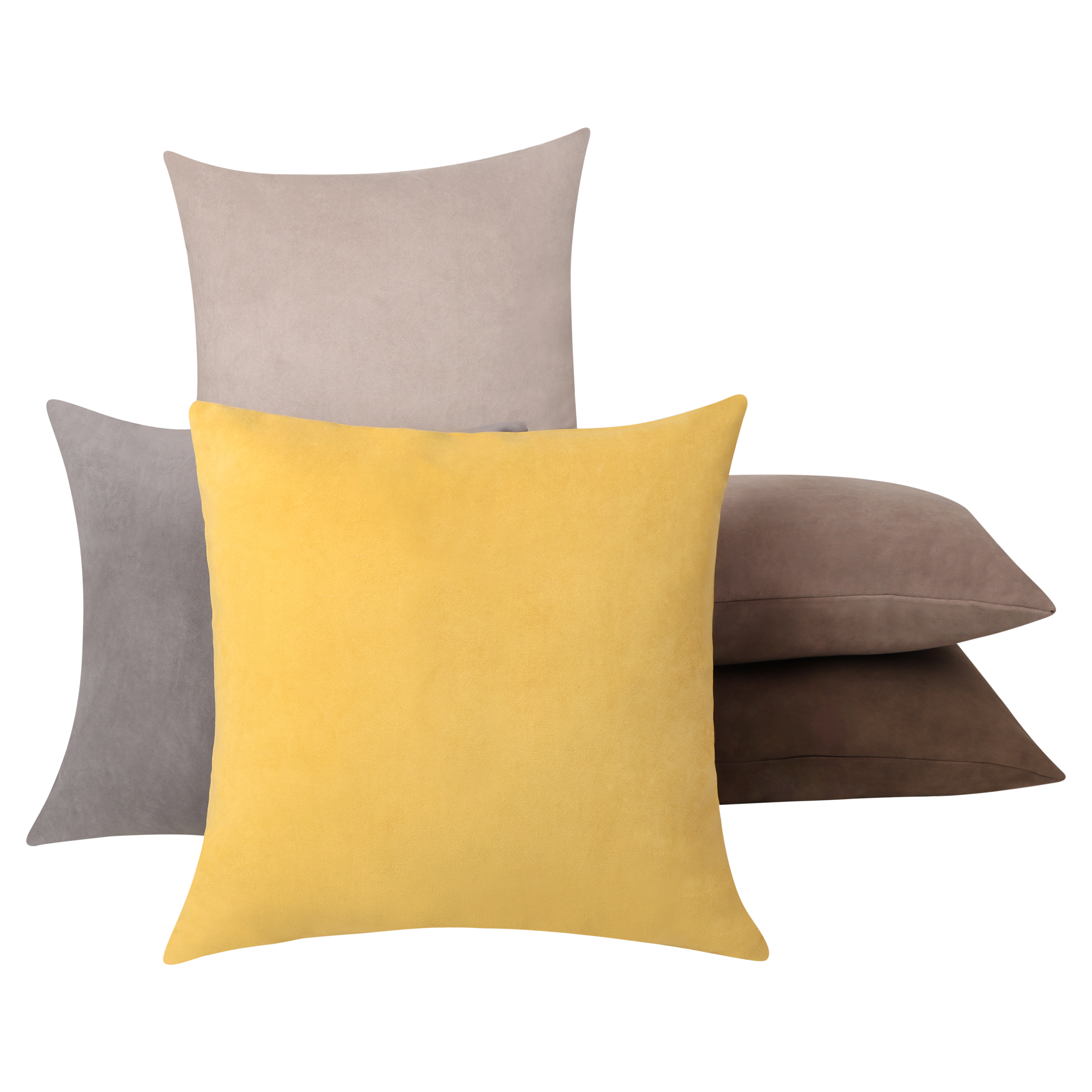 Delara Velvet Decorative Throw Pillow Cover, 20x20 inch, Pack of 1, Soft Breathable Cushion Cover with Hidden Zipper, Greyish Brown