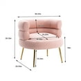 thumbnail image 7 of Modern Single Sofa Chair, Comfy Tufted Upholstered Accent Living Room Chair, Mid-Century Armchair with Golden Metal Legs, Leisure Lounge Chair with Curved Backrest for Living Room Bedroom, Pink, 7 of 7