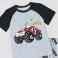thumbnail image 4 of KPOPLK Boys Summer Clothing 2Pcs Outfits Short Sleeve T-Shirt with Pattern Print and Elastic Waist Shorts Set Clothes 4T 5T 6T 7T Size 4-5 Years,Black, 4 of 4