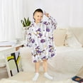 thumbnail image 6 of FORMRS Wearable Blanket Hoodie with Sleeves for Kids Cozy Flannel Sweatshirt, Purple Halloween Gooses, 6 of 7